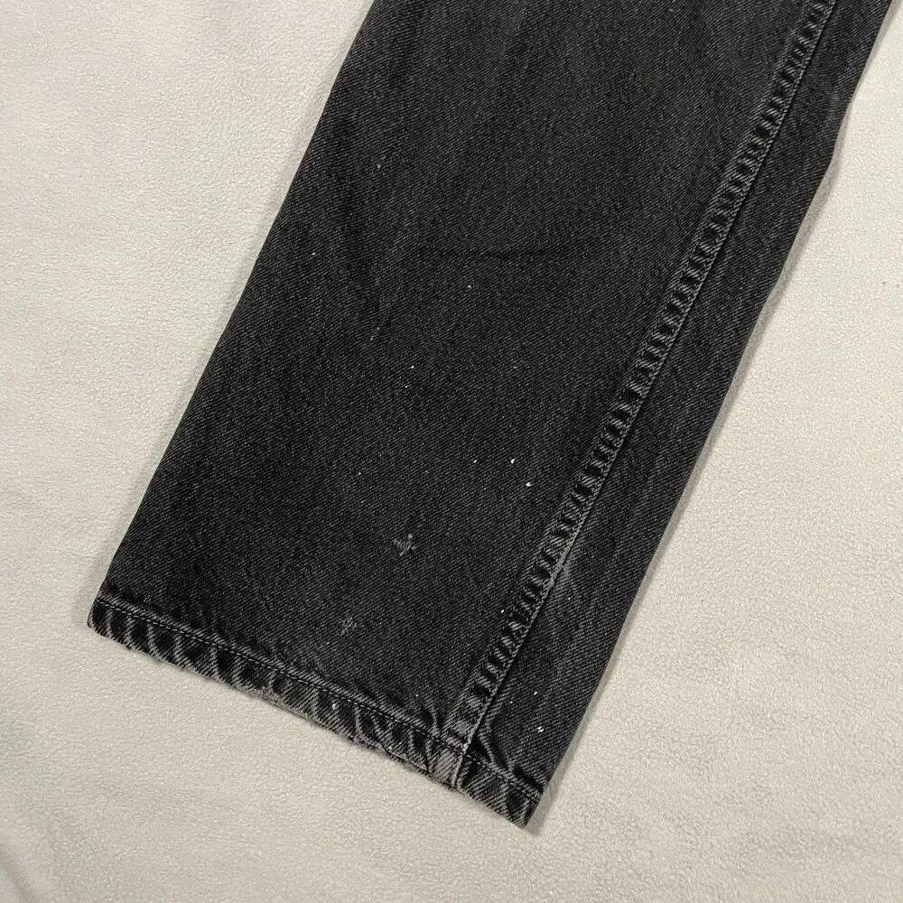 Levis 505 Black Denim Jeans Mens Size 36x32 Regular Fit Y2K Made in Mexico